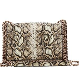 Aldo Greenwald Snake Print Crossbody Bag - Brown and Cream with adjustable chain